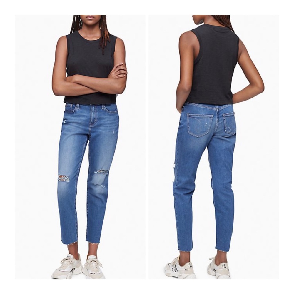 Calvin Klein Jeans Women’s Crop Black Muscle Top Sz Medium NWT